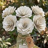 Vivasself Handmade Paper Flowers Book Page, Dahlia, Beige, 6 Pcs