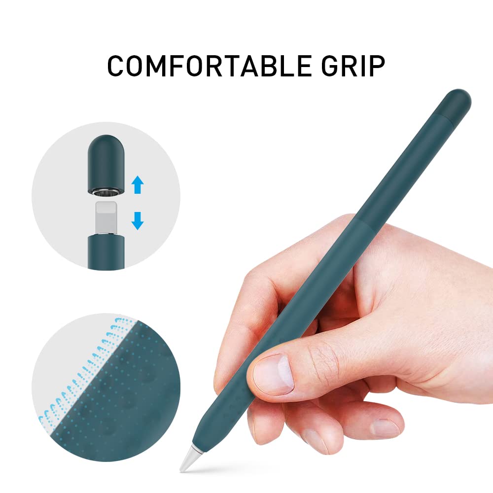 Delidigi Etui na Apple Pencil 1. generacja, silikonowy pokrowiec w kolorze gradientu akcesoria do uchwytu na rękojeść kompatybilne z Apple Pencil 1. generacji (głęboki zielony)