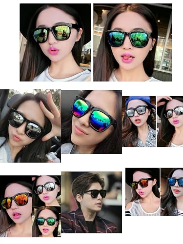 8 Pairs Sunglasses for Women UV400 Retro Mirrored Lenses, Unisex Shades Beach Party Daily Accessories3