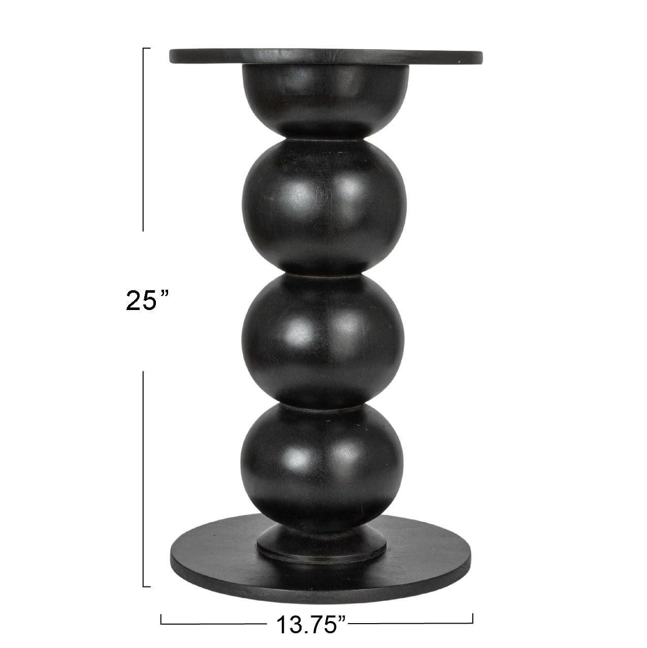 Creative Co-Op Round Mango Wood Over-Sized Bubble End Table, Black