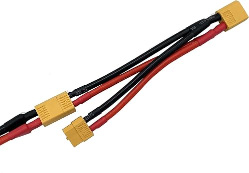 Miniatura 3 de 2 paquetes XT60 Paralelo Y Splitter Conector de batería 12AWG Cable doble extensión Y divisor macho a 2 hembras para RC Quadcopte Multirotores RC