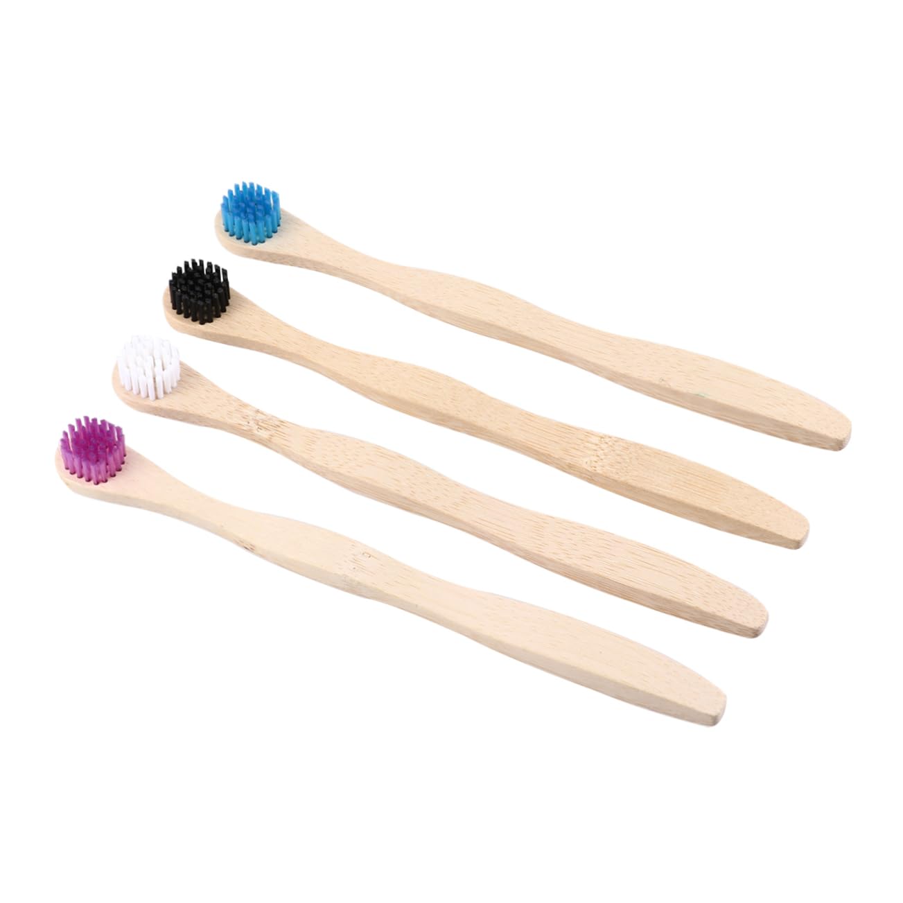 BEBEMOKO 4 Pack Tongue Cleaning Brush Bamboo Tongue Scraper Boys and Girls Adults Oral Ergonomic Grip