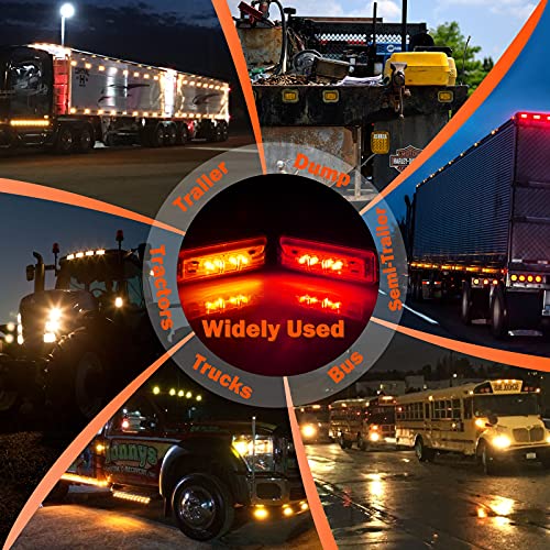 Nifeida 4Pcs 4Inch Waterproof Trailer Side Marker Light 4Led Amber/Red Clearance Lights Front Rear Surface Mount For Trailer Truck Boat Rv Camper Dc12V [2 Red & 2 Amber] #TOP6