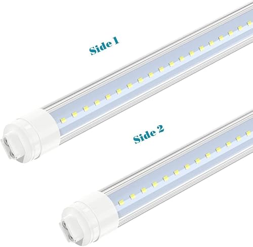 Jesled 360 Degree T8 T10 T12 5Ft 36W R17D/Ho Base, Led Outdoor Tubes For Double Sided Signs 6000K Cool White Clear Cover (4-Pack) #TOP3