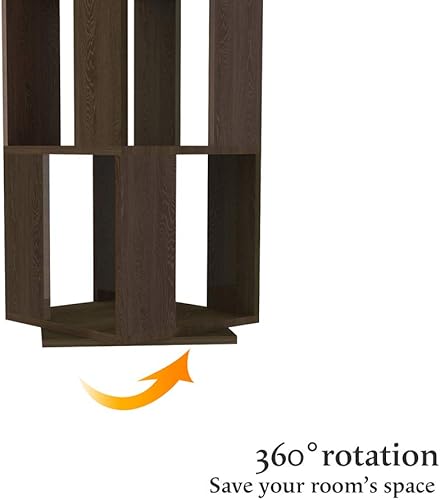 Miniatura 4 de Estantería giratoria de 6 niveles, estantería simple para estudiantes, multifuncional, creativa, independiente, estante de almacenamiento delgado,