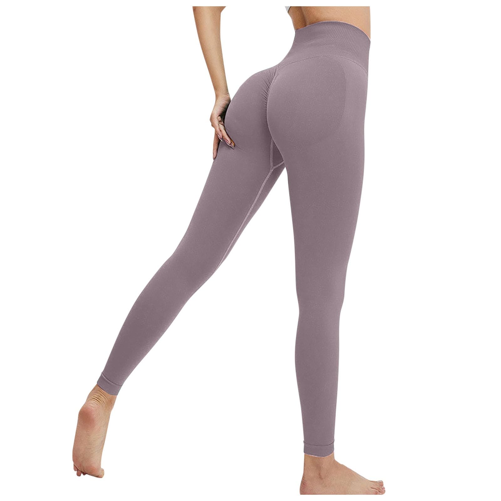 Legging sans couture stretch et squat-proof couleur pêche - 6