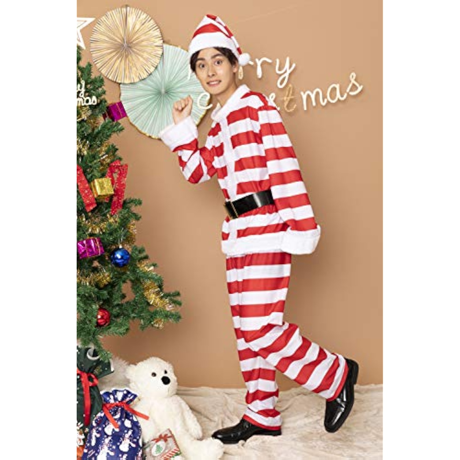 クリアストーン(Clearstone) コスプレ クリスマス ボーダーサンタ メンズ レッド 詳細画像5