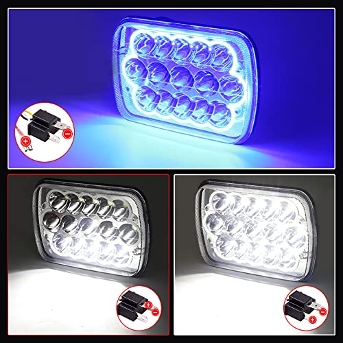 jose2015 2PCS 5x7 LED luces delanteras con ojos angel azul miniatura 3