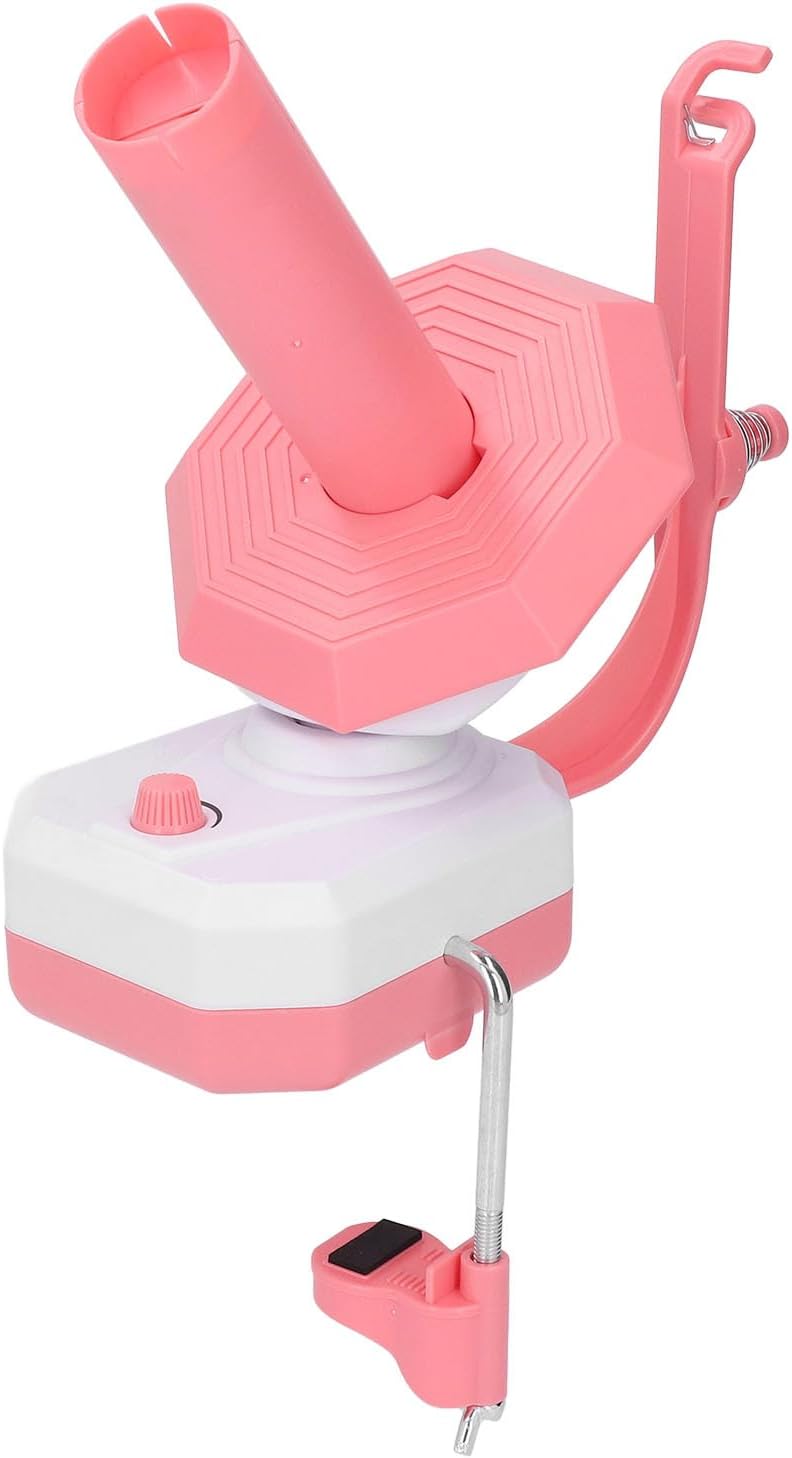 Drfeify Electric Yarn Ball Winder, Plastic Pink Adjustable Tension Auto Stop USB Powered Yarn Winder for Crocheting & Knitting Enthusiasts