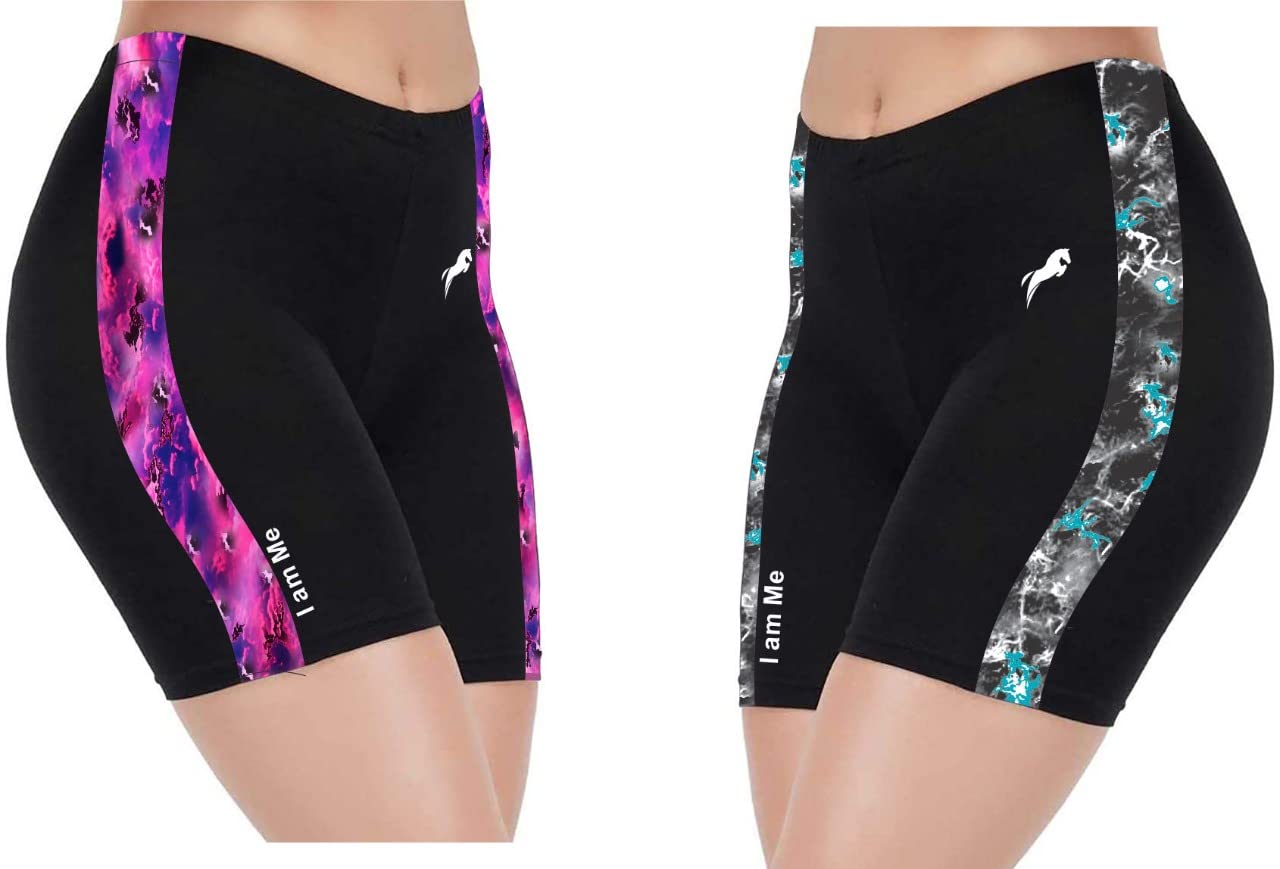 Women’s Swim Shorts- Athletic Compression Shorts Ladies Board & Blue