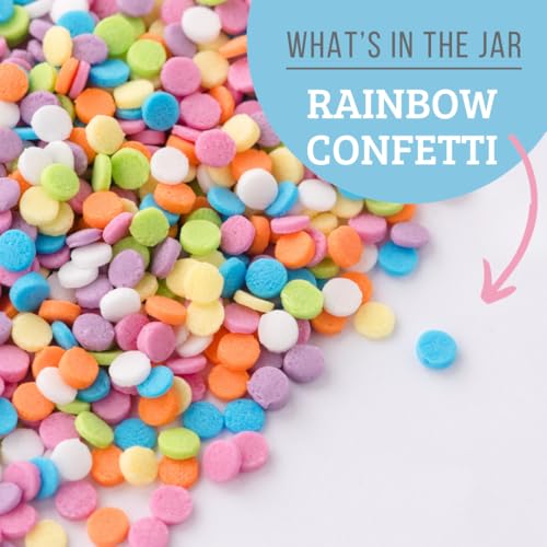 Image of Sweets Indeed, Bulk Sprinkles, 1.3 pounds, Sprinkle Mix, Perfect for Cake Decorations, Baking Ice Cream Cookies Cupcake Topper (Mini Heart) (Rainbow Confetti)