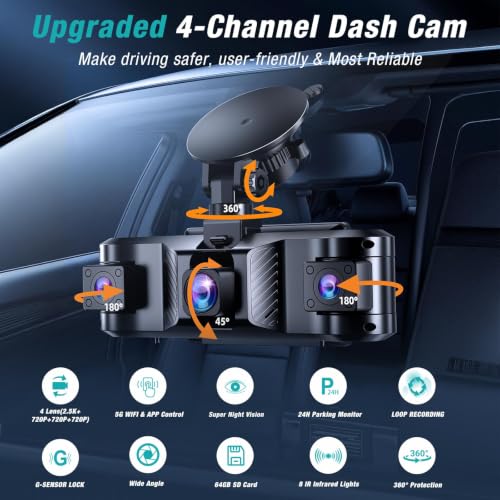4 Channel 360° Dash Cam 2.5K