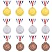 Caydo 12 Pieces Gold Silver Bronze Award Medals with Ribbon