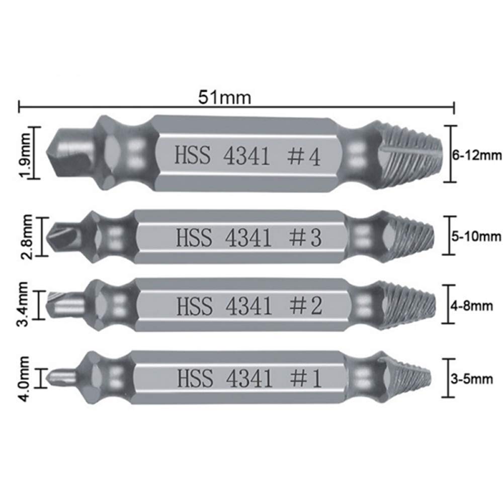 Speed Out Danneggiate 4 Pz Estrattore Vite Bulloni Cacciavite - Foto 9