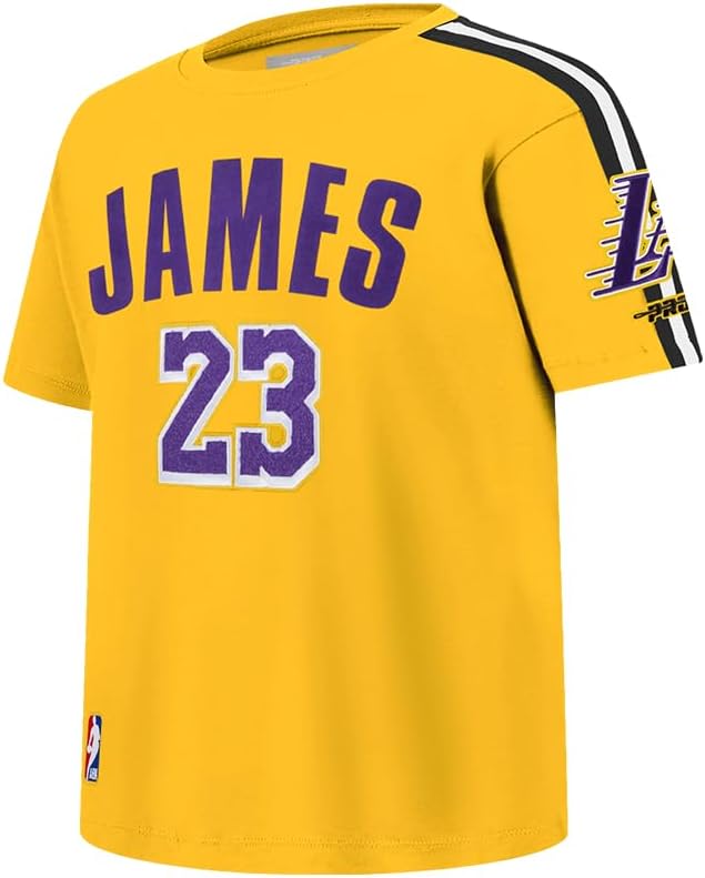 Pro Standard Big Boys NBA Los Angeles Lakers Lebron James #23 Classic Player Short Sleeve Taping Tee Yellow/Black M - Image 3