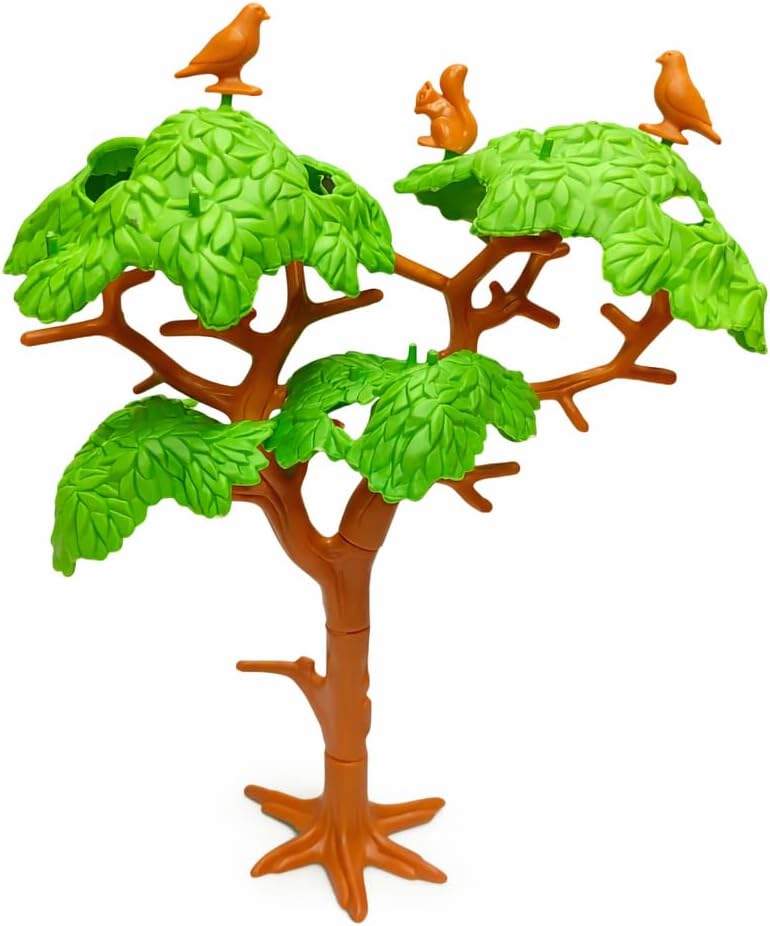 Decorative Tree Model with Birds and Squirrel, 7.5 Inch Height, Assembly Required for School and Architecture Projects - (Pack of 2)