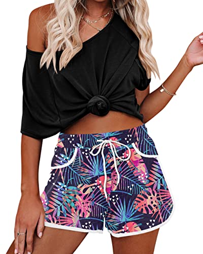 Image of For G and PL Women Summer Floral Beach Boardshorts with Pockets Swim Trunks