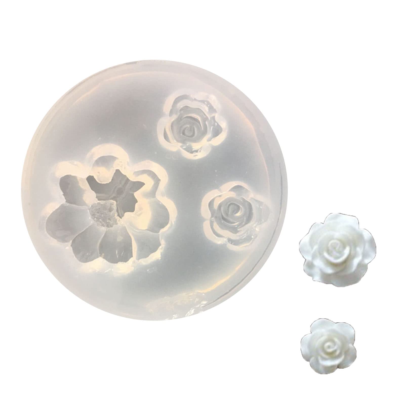Jazuaiao Silicone Candy Molds Flower Shaped Fondant Mold Craft Cake Chocolate Mold Sugarcrafts Pastry Kitchen Baking Molds Silicone Candy Small Shapes