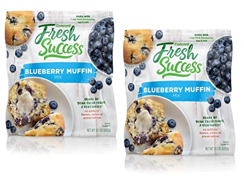 Concord Foods Blueberry Muffin Mix, 15.1 Oz (Pack of 2)