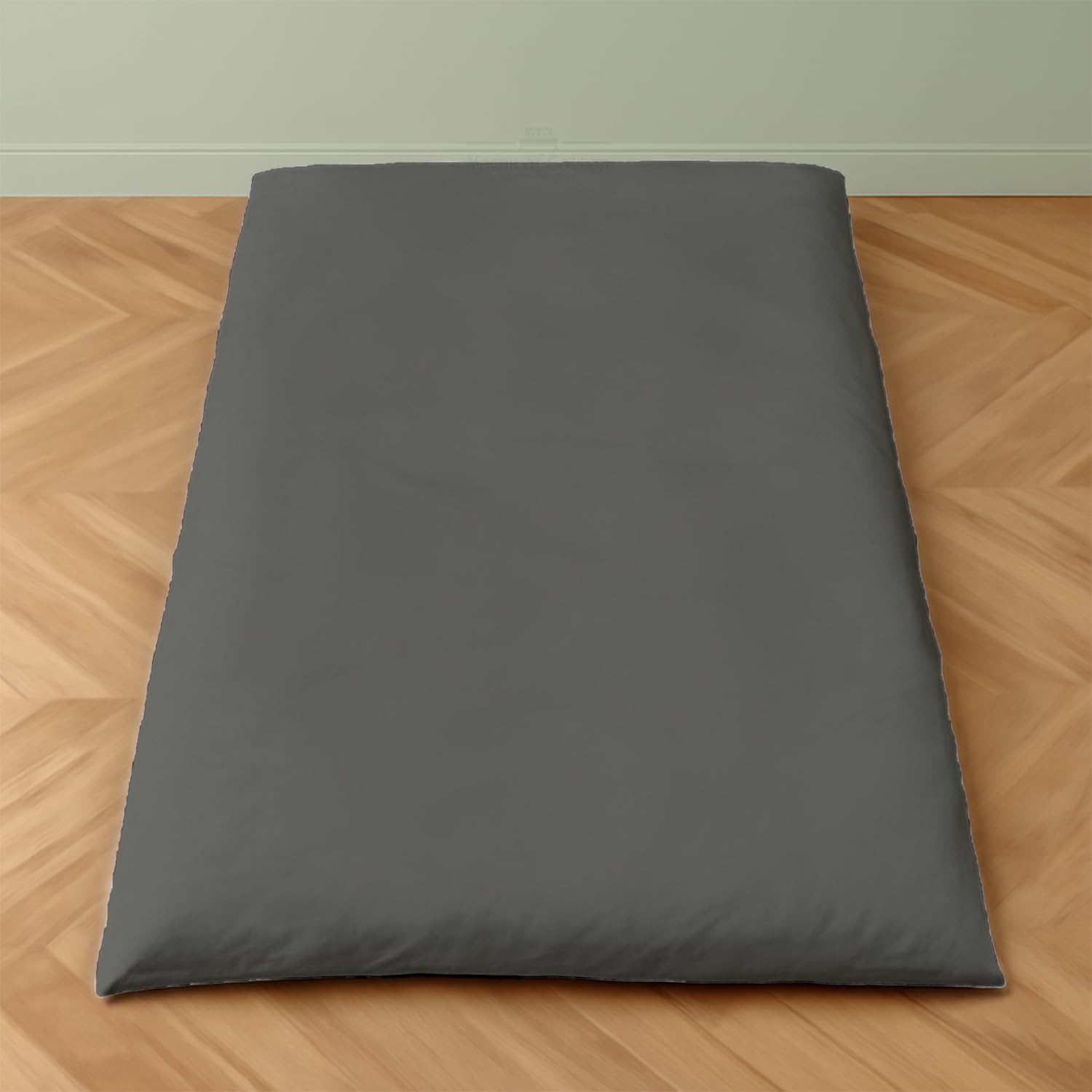 Yarns of Cotton Twin XL Japanese Futon Cover - 100% Egyptian Cotton Zippered Protector, Dark Grey - Super Soft Floor Mattress & Sofa Slipcover