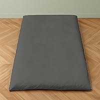 Yarns of Cotton Twin XL Japanese Futon Cover - 100% Egyptian Cotton Zippered Protector, Dark Grey - Super Soft Floor Mattress & Sofa Slipcover