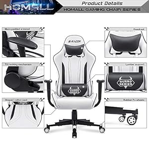 Homallgamingchairvideogamechairwithfootrestandlumbarsupportergonomiccomputerchairheightadjustablewithswivelseatandheadrestpalewhite Urban Country Home Decor Homall gaming chair video game chair with footrest and lumbar support ergonomic computer chair height adjustable with swivel seat and headrest pale white urban country home decor