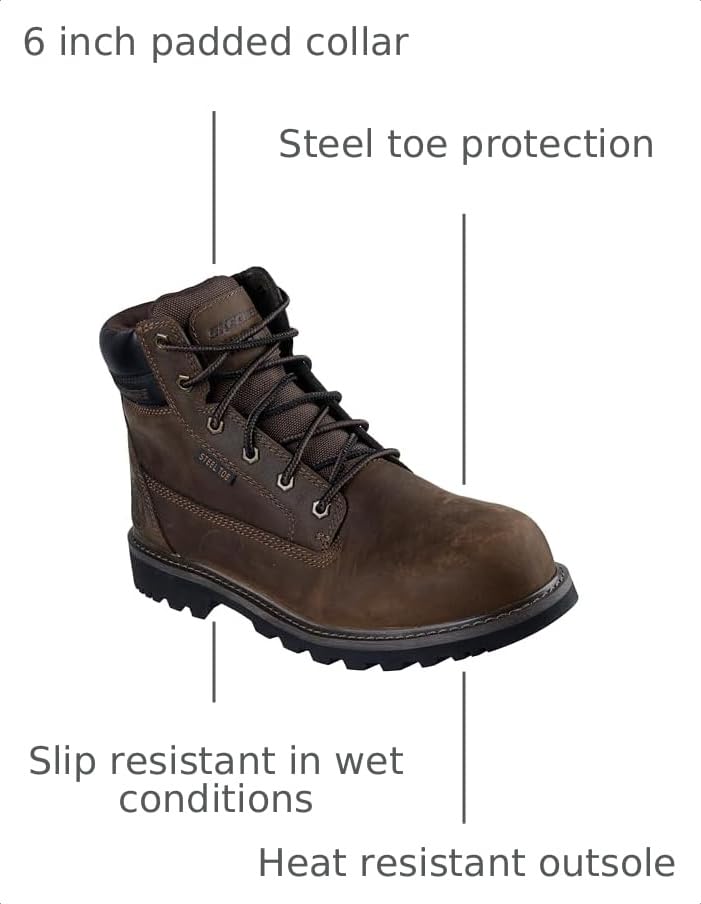 Image of Skechers Men's Longrider 6 Inch Padded Collar Steel Toe