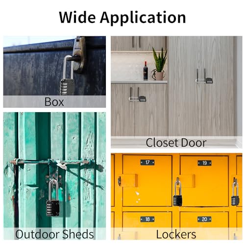 Image of Sutekus Combination Lock 4 Digit Combination Padlock Waterproof Resettable Lock for School Gym Sports Locker, Fence, Toolbox, Case, Hasp Cabinet Storage, 2Pack (Long Shackle)