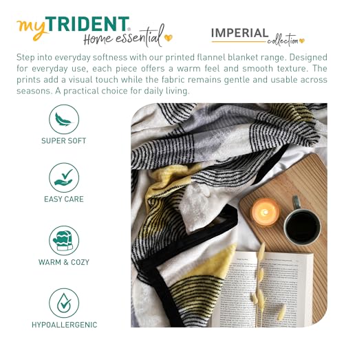 Image of MYTRIDENT Home Essential Flannel Printed Blanket for Winter Single Size (160 cm x 220 cm), 290 GSM, Ethan