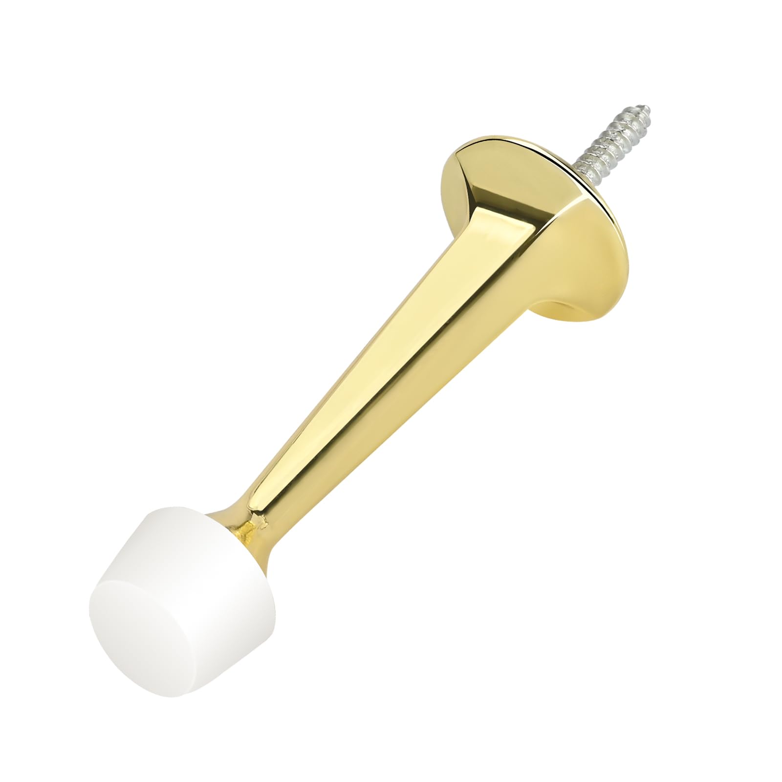 HOMOTEK 1 Pack Heavy Duty Solid Rigid Door Stop with Soft Rubber Tip, Zinc Die Cast Door Stopper Protect Wall & Door,Gold โ image 1