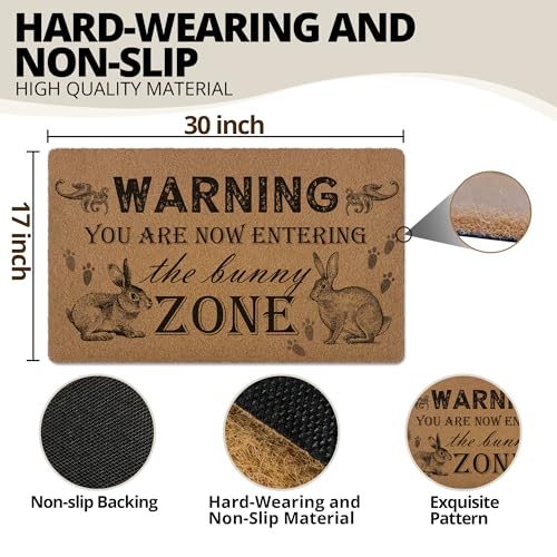 Funny Bunny Easter Door Mat for Home