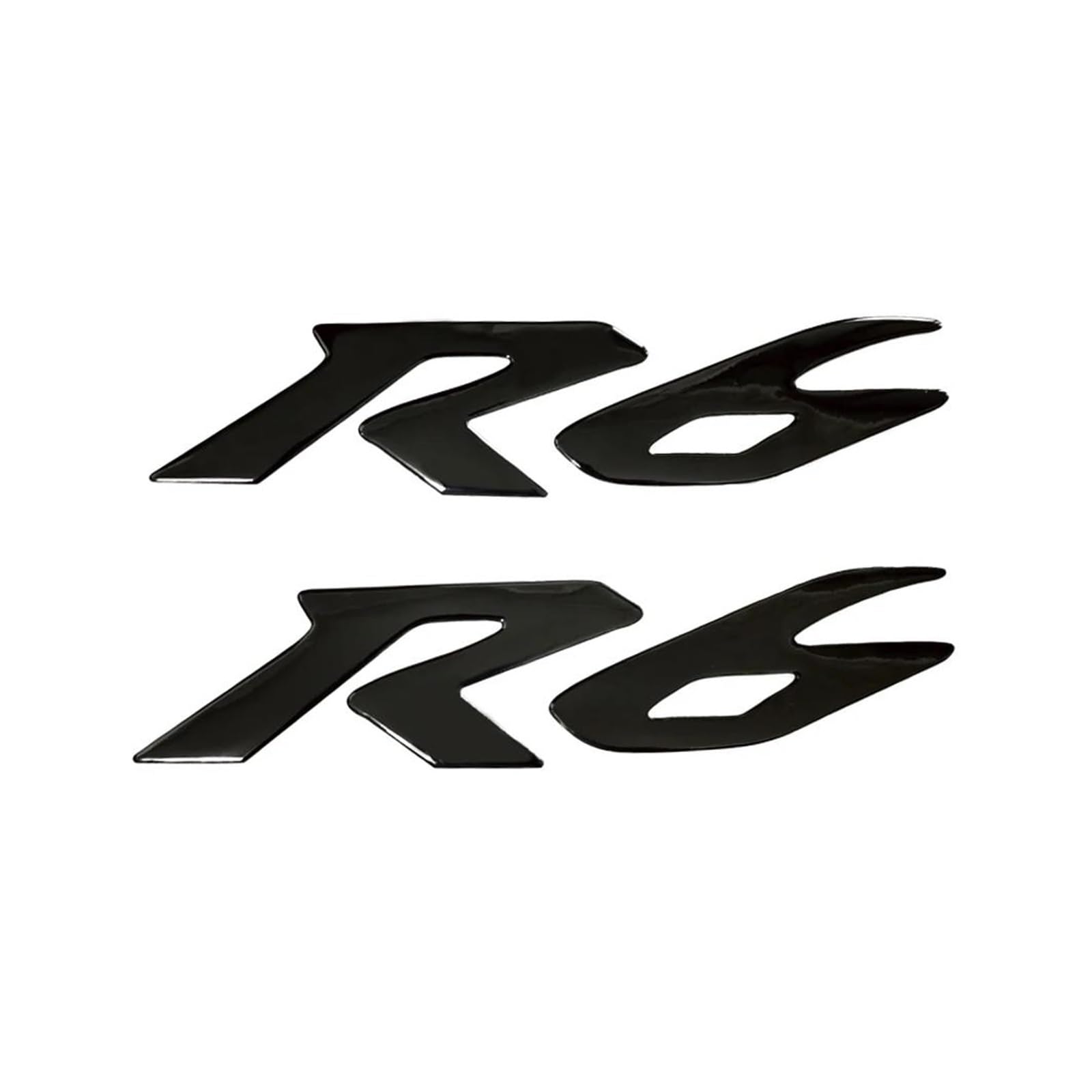 Raise Logo Sticker Racing Fairing Tank Pad Badge Emblem Decal for YZF-R6 YZFR6 YZF600(Black)