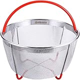 Steamer Basket for Instant Pot Accessories With Divider Instapot fits duo plus ultra Ninja Foodi 6 Qt 8 Quart Vegetable Pressure Cooker instant pot steamer Bonus Steam Release Accessory,Tong & eBook
