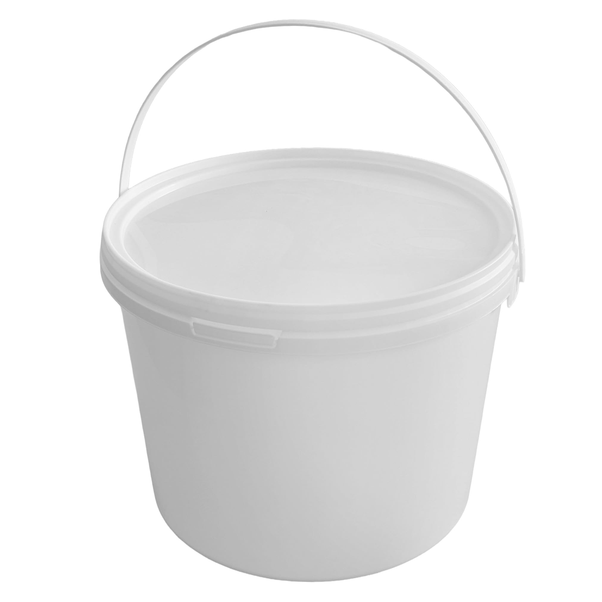 plasteo® Cubo de plástico vacío, color blanco, 5, 10, 20, 30 litros (30 unidades, 10 litros)