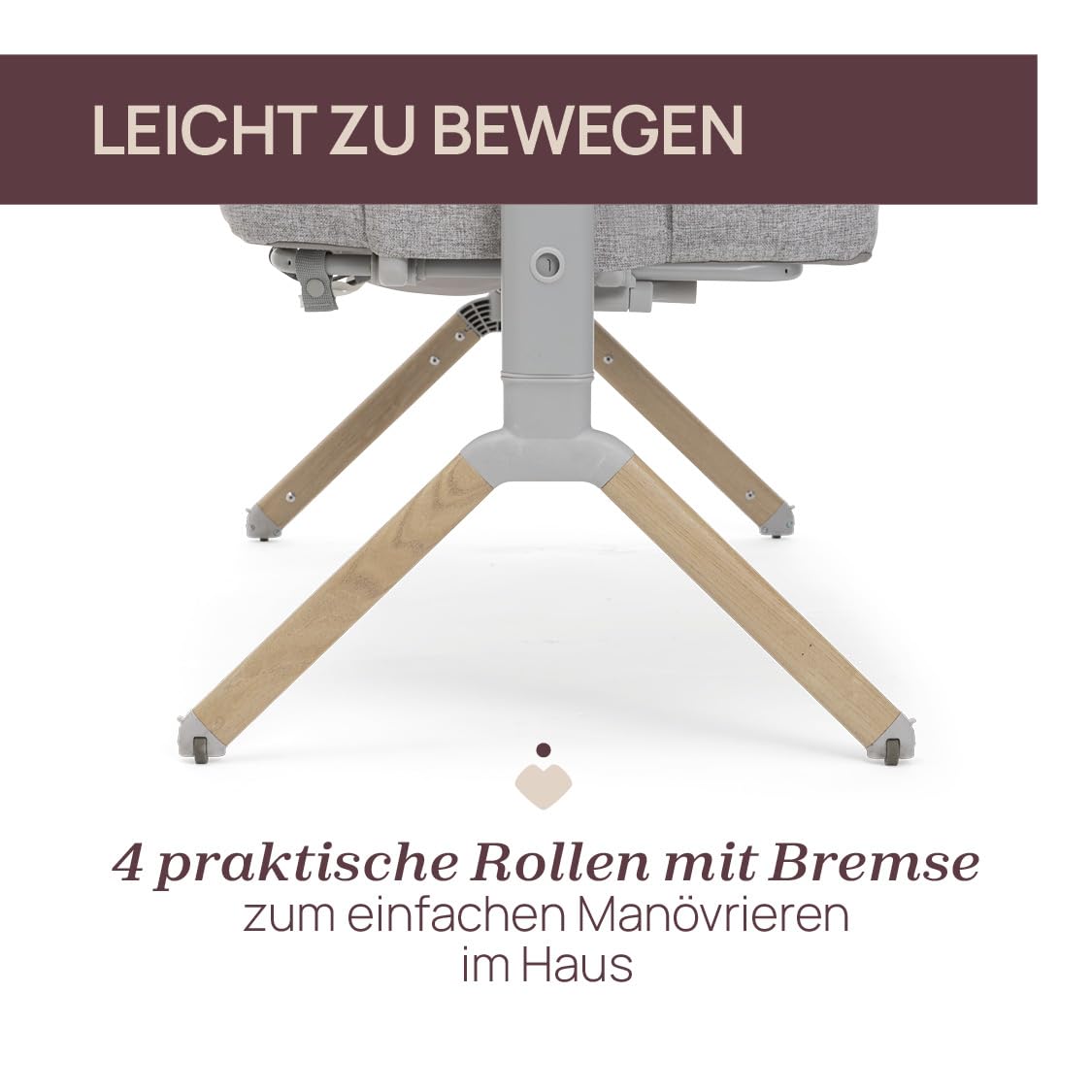 Chicco Next2Me Armonia Baby Beistellbett, aufklappbare Seitengitter, 11 Höhenstufen, höhenverstellbar von 66 bis 83 cm, 4 Rollen, hervorragende Luftzirkulation, hellgrau meliert