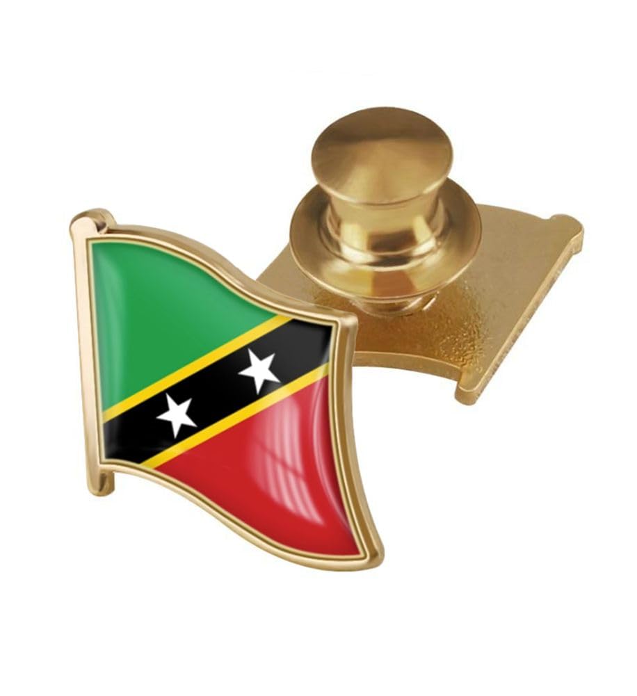 vmcoatdu Country Flag Backs Locking Pin Keepers Locking Clasp Pin Badge International Travel Brooch Metal Alloy Souvenir Pin 0.75x0.7 Inch Small Pin