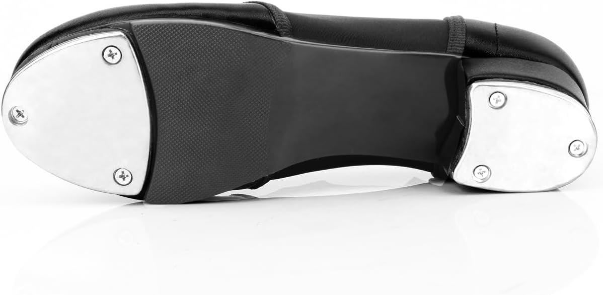 Keemi Tap Dance Shoes for Girls Boys,Non-Slip PU Leather Jazz Dance Tap Shoes for Unisex-Child, Black - Image 6