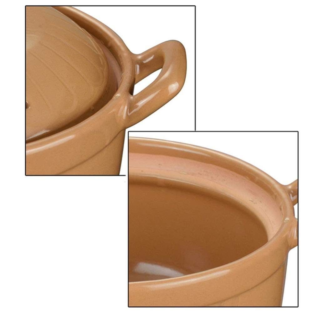 Casseruola in Argilla Pentola in Terracotta Casseruola in Ceramica Casseruola in Ceramica - Rilascio di minerali in Traccia, buona conservazione della Temperatura, capacità Facile