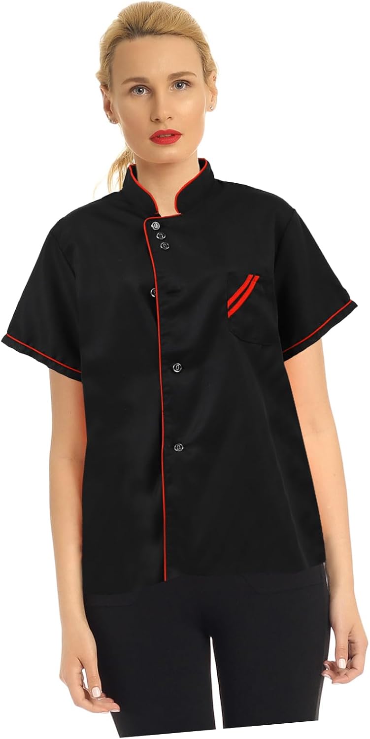 Chef Coats for Men Short Sleeve Chef Jacket Oil-resistant and Easy to Wash Catering Uniform