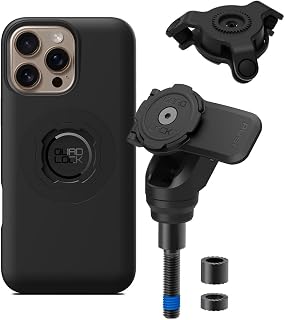 Quad Lock Handlebar Clamp PRO Motorcycle Phone Mount with Vibration Dampener and MAG Phone Case for iPhone 16 Pro Max