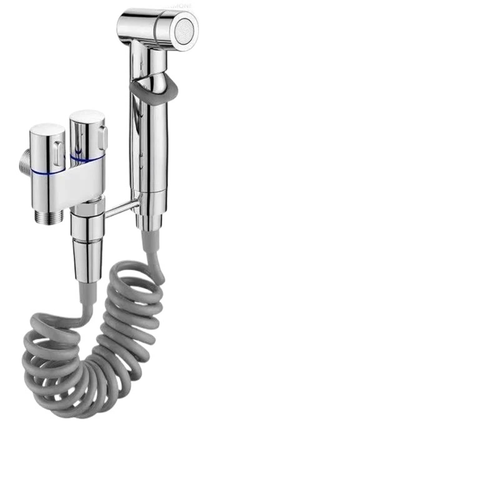 ZYCHSJXA Handheld Toilet Bidet Faucet Kit Bathroom Water Tank Bide Tap Sprayer(Silver)