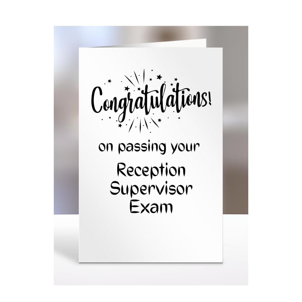 Congratulations on passing your Reception Supervisor exam card, gifts for men, women, friend, colleague, boss, manager, presents for christmas, A5-244c_102