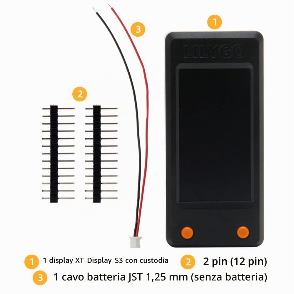 LILYGO T-Display-S3 ESP32-S3 Display LCD TTGO Scheda di sviluppo Schermo normale con guscio nero…