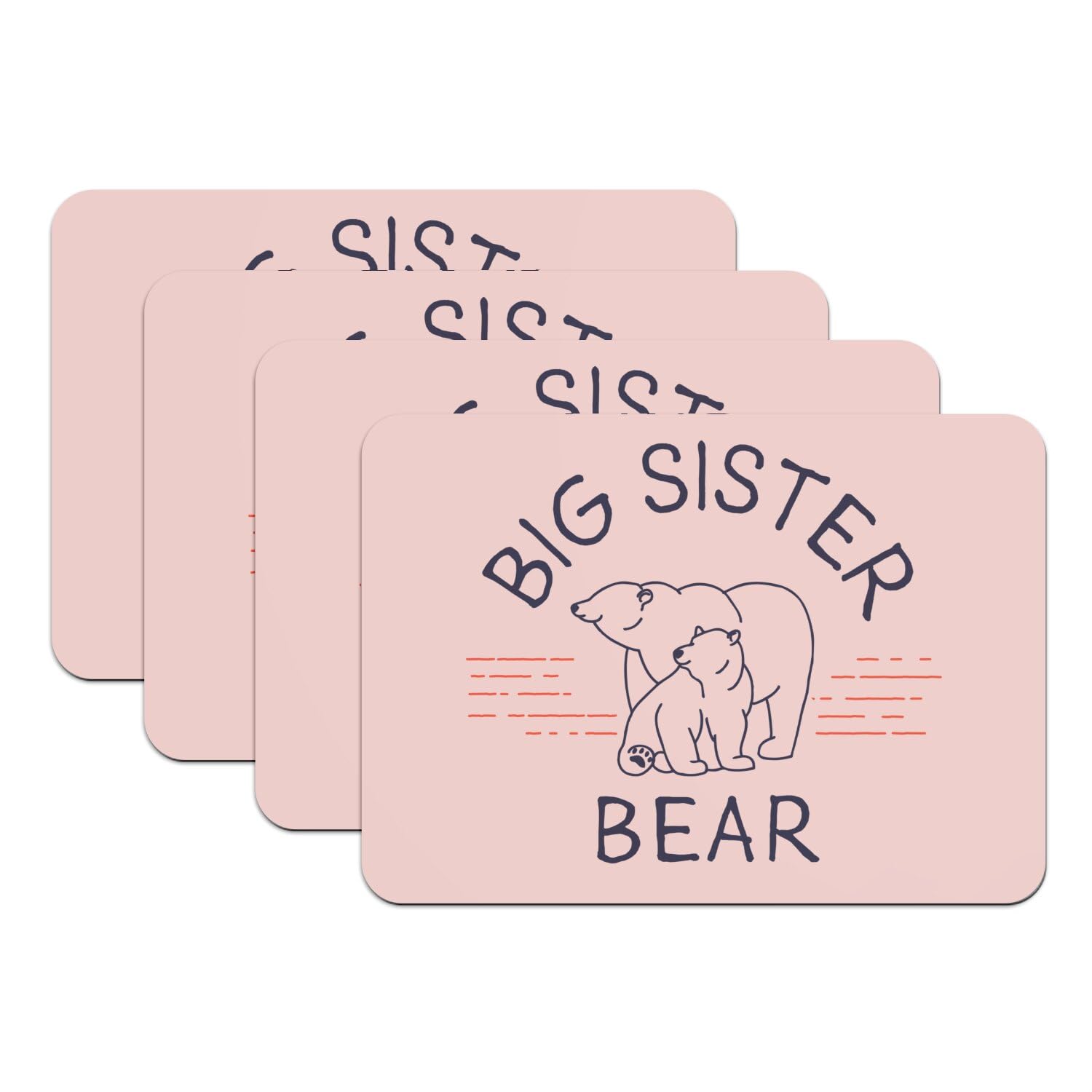 Set de table rose grand format lot de 4 dessous caoutchouc anti-dérapant motif ours polaire