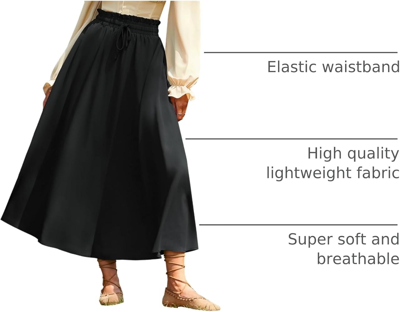 Amazon.com: Scarlet Darkness Maxi Skirt Black 2025 Summer Long