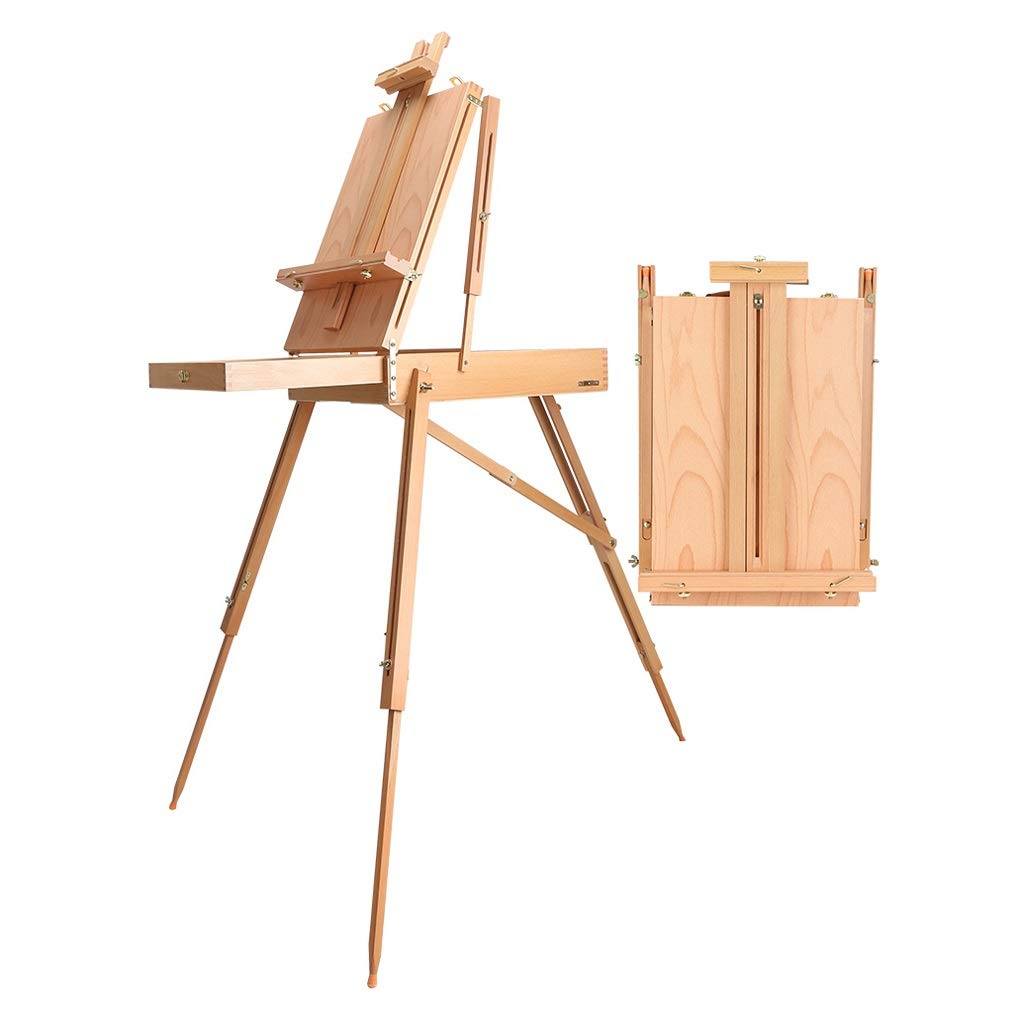 CWCQGH Display Easel Drawing Board Tripod Artist Easel with Drawer Collapsible Studio Desktop Easel Artist Outdoor Painting Canvas Display Stand (Original M)