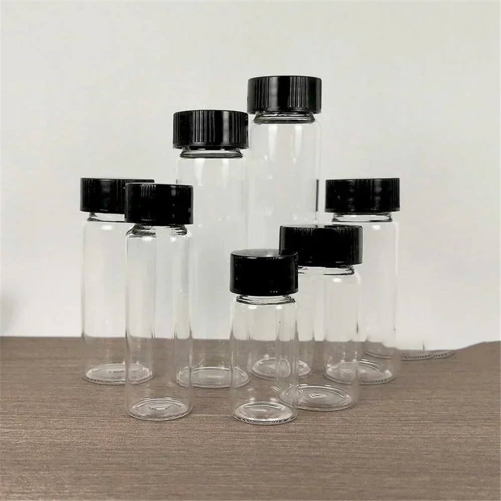 Vetreria da laboratorio Flacone for reagenti da laboratorio in vetro borosilicato basso con tappo a vite da 2 ml a 100 ml(60ml 10pcs)