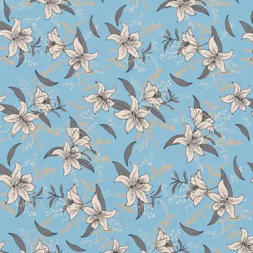 Image of VOMZER Elastic Fitted Warm Flannel Bedsheet King Size Warm Velvet Bedsheet for Winter Double Bed | 2 Pillow Covers, Size - 72 x 78 x 8 Inches (Serene Blue Floral)