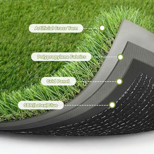 Image of Artificial Grass Rug Indoor Outdoor 7 x 15FT Faux Grass with Drainage Holes