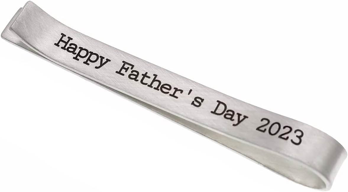 Personalized Tie Bar Tie Clip with Birthstones Father's Day For Gift for Dad or Grandpa Sterling Silver